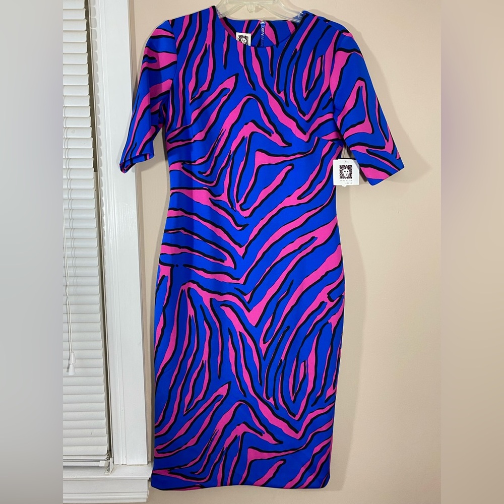 NWT Anne Klein pink and blue dress